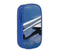 ESNAIUVCD Flying Airplane Print Pencil Case Coin Key Card Bag Purse Large Pen Pouch for Kids Boys School Office