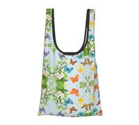ESNAIUVCD Flying Butterflies Print Reusable, Foldable,Washable Grocery Bags Foldable In A Pouch Eco Tote Shopping Bag,Daily Shopping Loading