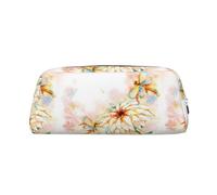 ESNAIUVCD Flying Dragonflies Lily Flower Print Pencil Bag Zipper Large Pencil Bag Work Travel - Multifunctional Pencil Case,Makeup Bag