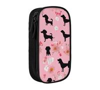 ESNAIUVCD French Bulldog and Flowers Print Pencil Case Coin Key Card Bag Purse Large Pen Pouch for Kids Boys School Office