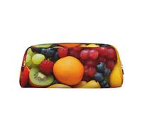 ESNAIUVCD Fresh Fruits and Vegetables Print Pencil Bag Zipper Large Pencil Bag Work Travel - Multifunctional Pencil Case,Makeup Bag