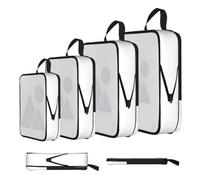 ESNAIUVCD Fresh Peacock Print 4 Set Compression Packing Cubes for Suitcases,Expandable Storage Bags Organizers