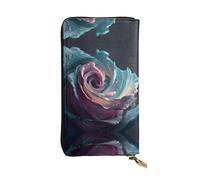 ESNAIUVCD Frozen Rose Print Genuine Leather Women's,Men's Wallets,Multi-Functionclutch Purse,Zip Around Large Travel â€‹Mobile Phone Long â€‹Money Purses