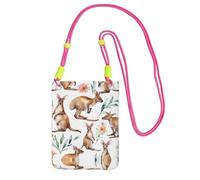 ESNAIUVCD Funny Cartoon Kangaroo Zoo Print Carry A Mobile Phone Bag Diagonally,Crossbody Bag,Suitable for Carrying Mobile Phone Change, Etc