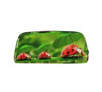 ESNAIUVCD Funny Ladybug Holding Umbrellas Print Pencil Bag Zipper Large Pencil Bag Work Travel - Multifunctional Pencil Case,Makeup Bag