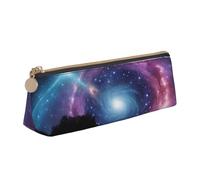 ESNAIUVCD Galaxy Pattern Print Leather Pencil Pouch Stationery Organizer Cosmetic Makeup Bag, Holder for Pencils and Marker Pens Cash Coin Organizer Bags