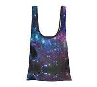 ESNAIUVCD Galaxy Print Reusable, Foldable,Washable Grocery Bags Foldable In A Pouch Eco Tote Shopping Bag,Daily Shopping Loading