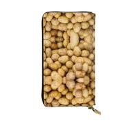 ESNAIUVCD Garden Potatoes Print Genuine Leather Women's,Men's Wallets,Multi-Functionclutch Purse,Zip Around Large Travel â€‹Mobile Phone Long â€‹Money Purses