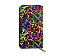 ESNAIUVCD Gay Pride Rainbow Print Genuine Leather Women's,Men's Wallets,Multi-Functionclutch Purse,Zip Around Large Travel â€‹Mobile Phone Long â€‹Money Purses