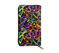 ESNAIUVCD Gay Pride Rainbow Print Genuine Leather Women's,Men's Wallets,Multi-Functionclutch Purse,Zip Around Large Travel ​Mobile Phone Long ​Money Purses