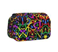 ESNAIUVCD Gay Pride Rainbow Print Large Capacity Double Layer Pen Bag,Suitable for Boys, Girls and Adults,This Office Pen Bag with Compartment Design
