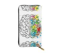 ESNAIUVCD Geometry Brain Image with Science Print Genuine Leather Women's,Men's Wallets,Multi-Functionclutch Purse,Zip Around Large Travel â€‹Mobile Phone Long â€‹Money Purses