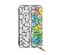 ESNAIUVCD Geometry Brain Image with Science Print Genuine Leather Women's,Men's Wallets,Multi-Functionclutch Purse,Zip Around Large Travel â€‹Mobile Phone Long â€‹Money Purses