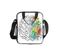 ESNAIUVCD Geometry Brain Image With Science Print Men Women Transparent Pvc Shopping Bag Waterproof See Through Bag,With Handles For Lunch