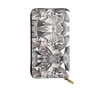 ESNAIUVCD Glitter Abstract Diamond Crystal Pattern Print Genuine Leather Women's,Men's Wallets,Multi-Functionclutch Purse,Zip Around Large Travel ​Mobile Phone Long ​Money Purses