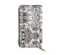 ESNAIUVCD Glitter Abstract Diamond Crystal Pattern Print Genuine Leather Women's,Men's Wallets,Multi-Functionclutch Purse,Zip Around Large Travel â€‹Mobile Phone Long â€‹Money Purses