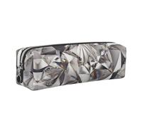 ESNAIUVCD Glitter Abstract Diamond Crystal Pattern Print Leather Pencil Case Zippered Pouch Portable Large Capacity Stationery Organizer Cosmetic Bag for School Office(2PCS)