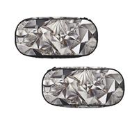 ESNAIUVCD Glitter Abstract Diamond Crystal Pattern Print Portable Pencil Pen Case Print Stationery Storage Bag Pouch Purse for Teenage Boys Student
