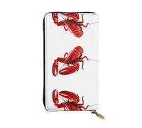 ESNAIUVCD Glutton Shrimps Print Genuine Leather Women's,Men's Wallets,Multi-Functionclutch Purse,Zip Around Large Travel â€‹Mobile Phone Long â€‹Money Purses