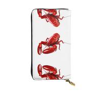 ESNAIUVCD Glutton Shrimps Print Genuine Leather Women's,Men's Wallets,Multi-Functionclutch Purse,Zip Around Large Travel ​Mobile Phone Long ​Money Purses