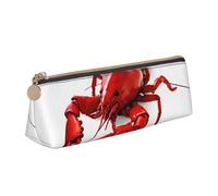 ESNAIUVCD Glutton Shrimps Print Leather Pencil Pouch Stationery Organizer Cosmetic Makeup Bag, Holder for Pencils and Marker Pens Cash Coin Organizer Bags