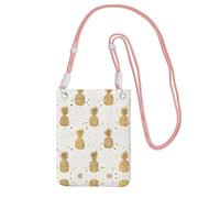 ESNAIUVCD Gold Glitter Pineapples Fruit Print Carry A Mobile Phone Bag Diagonally,Crossbody Bag,Suitable For Carrying Mobile Phone Change, Etc