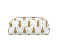 ESNAIUVCD Gold Glitter Pineapples Fruit Print Pencil Bag Zipper Large Pencil Bag Work Travel - Multifunctional Pencil Case,Makeup Bag