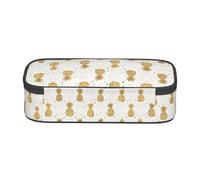 ESNAIUVCD Gold Glitter Pineapples Fruit Print Pencil Case for Kids,School Pen Bags Large Capacity Pencil Elementary School Pen Case Children Stationery Bags