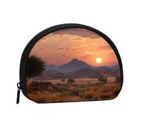 ESNAIUVCD Golden Desert Sunset Print Portable Mini Storage Bag Shell Shaped Wallet Small Coin Wallet Shell Storage Bag