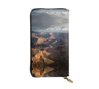 ESNAIUVCD Grand Canyon Print Genuine Leather Women's,Men's Wallets,Multi-Functionclutch Purse,Zip Around Large Travel â€‹Mobile Phone Long â€‹Money Purses