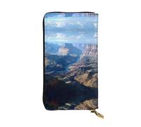 ESNAIUVCD Grand Canyon Print Genuine Leather Women's,Men's Wallets,Multi-Functionclutch Purse,Zip Around Large Travel â€‹Mobile Phone Long â€‹Money Purses