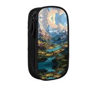 ESNAIUVCD Great Rivers Print Pencil Case Coin Key Card Bag Purse Large Pen Pouch for Kids Boys School Office