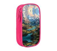 ESNAIUVCD Great Rivers Print Pencil Case Coin Key Card Bag Purse Large Pen Pouch for Kids Boys School Office