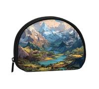 ESNAIUVCD Great Rivers Print Portable Mini Storage Bag Shell Shaped Wallet Small Coin Wallet Shell Storage Bag