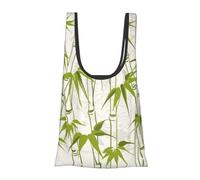 ESNAIUVCD Green Bamboo Nature Plant Print Reusable, Foldable,Washable Grocery Bags Foldable In A Pouch Eco Tote Shopping Bag,Daily Shopping Loading