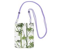 ESNAIUVCD Green Bamboo Print Print Carry A Mobile Phone Bag Diagonally,Crossbody Bag,Suitable For Carrying Mobile Phone Change, Etc