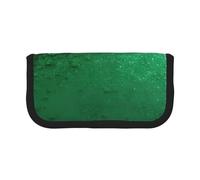 ESNAIUVCD Green Sequin Sparkle Print Pencil Case Big Capacity Pencil Bag Makeup Pouch Durable Students Stationery with Double Zipper for School/Office