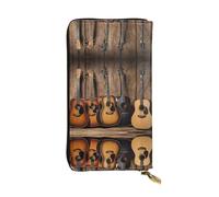 ESNAIUVCD Guitar Bass Music Musical Instruments Print Genuine Leather Women's,Men's Wallets,Multi-Functionclutch Purse,Zip Around Large Travel ​Mobile Phone Long ​Money Purses