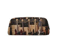 ESNAIUVCD Guitar Bass Music Musical Instruments Print Pencil Bag Zipper Large Pencil Bag Work Travel - Multifunctional Pencil Case,Makeup Bag