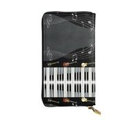 ESNAIUVCD Guitar Piano Pattern Print Genuine Leather Women's,Men's Wallets,Multi-Functionclutch Purse,Zip Around Large Travel â€‹Mobile Phone Long â€‹Money Purses
