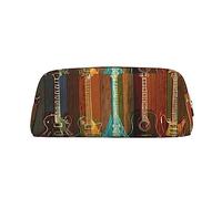 ESNAIUVCD Guitars Art Print Pencil Bag Zipper Large Pencil Bag Work Travel - Multifunctional Pencil Case,Makeup Bag