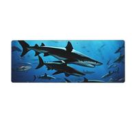 ESNAIUVCD Hammerhead Sharks Print Extra Large Gaming Office Mouse Pad (31.5" X 11.8") â€“ Print, Premium Anti-Slip Desk Mat With Durable Stitched Edges