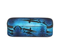 ESNAIUVCD Hammerhead Sharks Print Pencil Case for Kids,School Pen Bags Large Capacity Pencil Elementary School Pen Case Children Stationery Bags