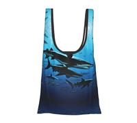 ESNAIUVCD Hammerhead Sharks Print Reusable, Foldable,Washable Grocery Bags Foldable In A Pouch Eco Tote Shopping Bag,Daily Shopping Loading