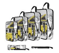 ESNAIUVCD Happy Campers Print 4 Set Compression Packing Cubes for Suitcases,Expandable Storage Bags Organizers
