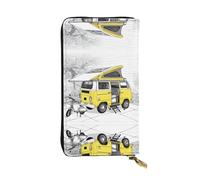 ESNAIUVCD Happy Campers Print Genuine Leather Women's,Men's Wallets,Multi-Functionclutch Purse,Zip Around Large Travel â€‹Mobile Phone Long â€‹Money Purses
