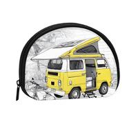 ESNAIUVCD Happy Campers Print Portable Mini Storage Bag Shell Shaped Wallet Small Coin Wallet Shell Storage Bag