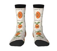 ESNAIUVCD Happy Carrot Print Adult Socks Unisex Athletic Socks For Men-Casual Mid-Calf Compression Sockings With A Trendy Fashion Mid-Calf Socks 40cm.