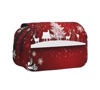 ESNAIUVCD Happy New Year Print Large Capacity Double Layer Pen Bag,Suitable for Boys, Girls and Adults,This Office Pen Bag with Compartment Design