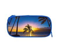 ESNAIUVCD Hawaii Beach Print Zipper Large Pencil Case,Durable Stationery Pencilcase Bag,Multifunctional Pencilcase Bag Penbag for School College Office Adult Girls and Boys
